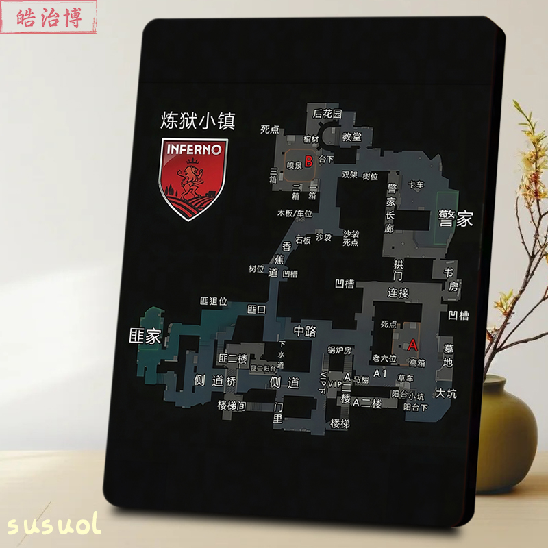 CS2炼狱小镇沙城地图CSGO老三张地图全解析摆台装饰玩家摆件珍藏
