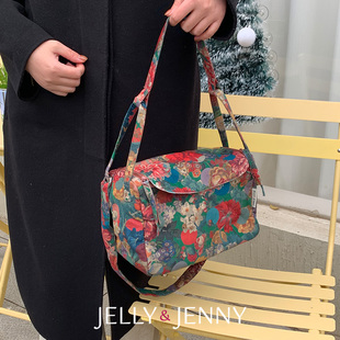 麦朵和玛丽绿liberty灯芯绒吐司包单肩小众设计帆布手提斜跨包B47