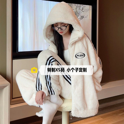 女士加厚舒棉绒睡裤套装