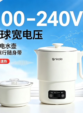 宽电压便携折叠水壶全球通用出差旅行保温电热烧水壶316不锈钢