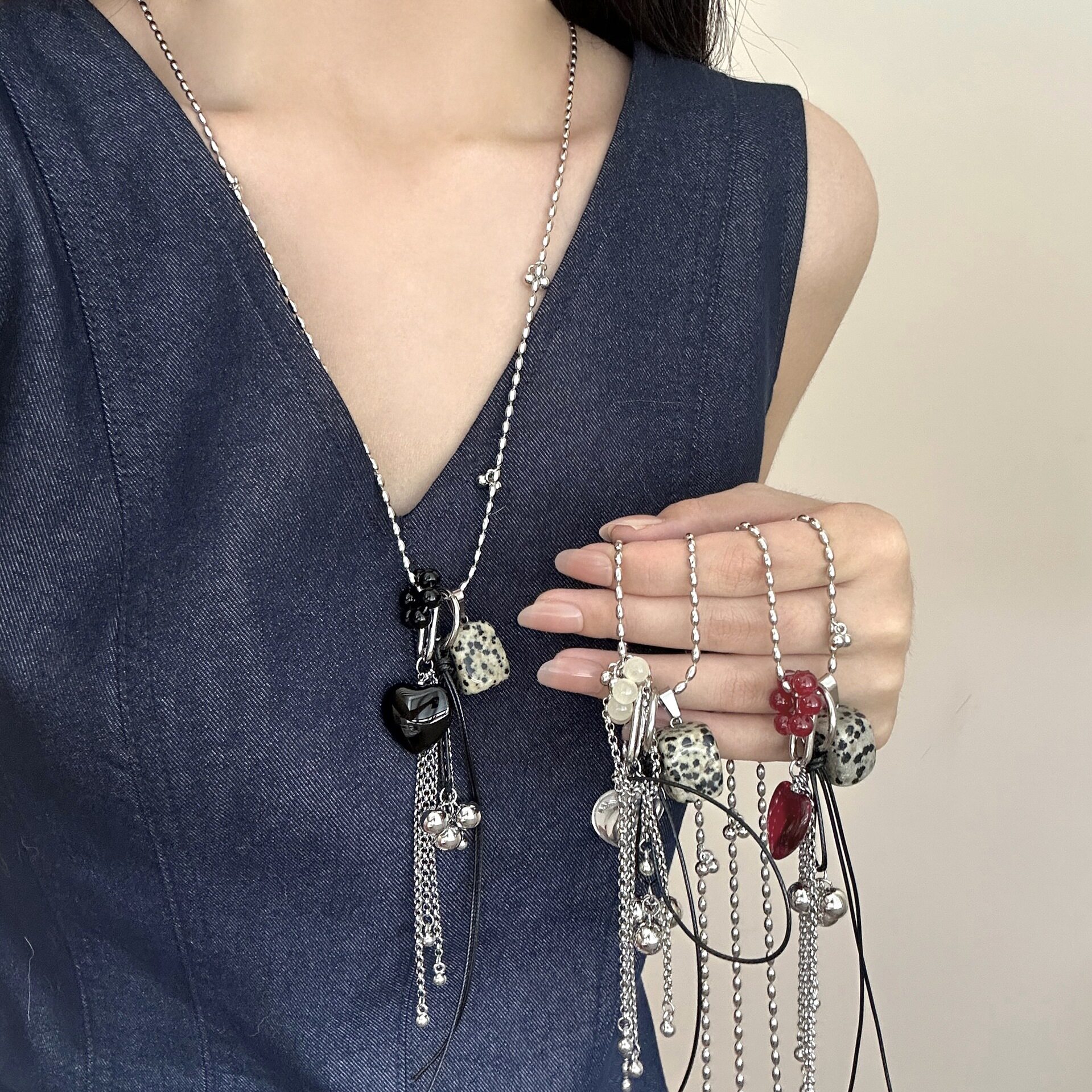 女款韩系适合夏天戴的项链日常百搭配裙子装饰佩戴衣服配饰好看带图片