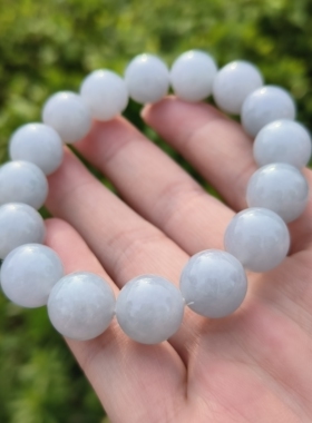 卡13mm蓝紫色手串男款天然缅甸翡翠A货16颗送证书