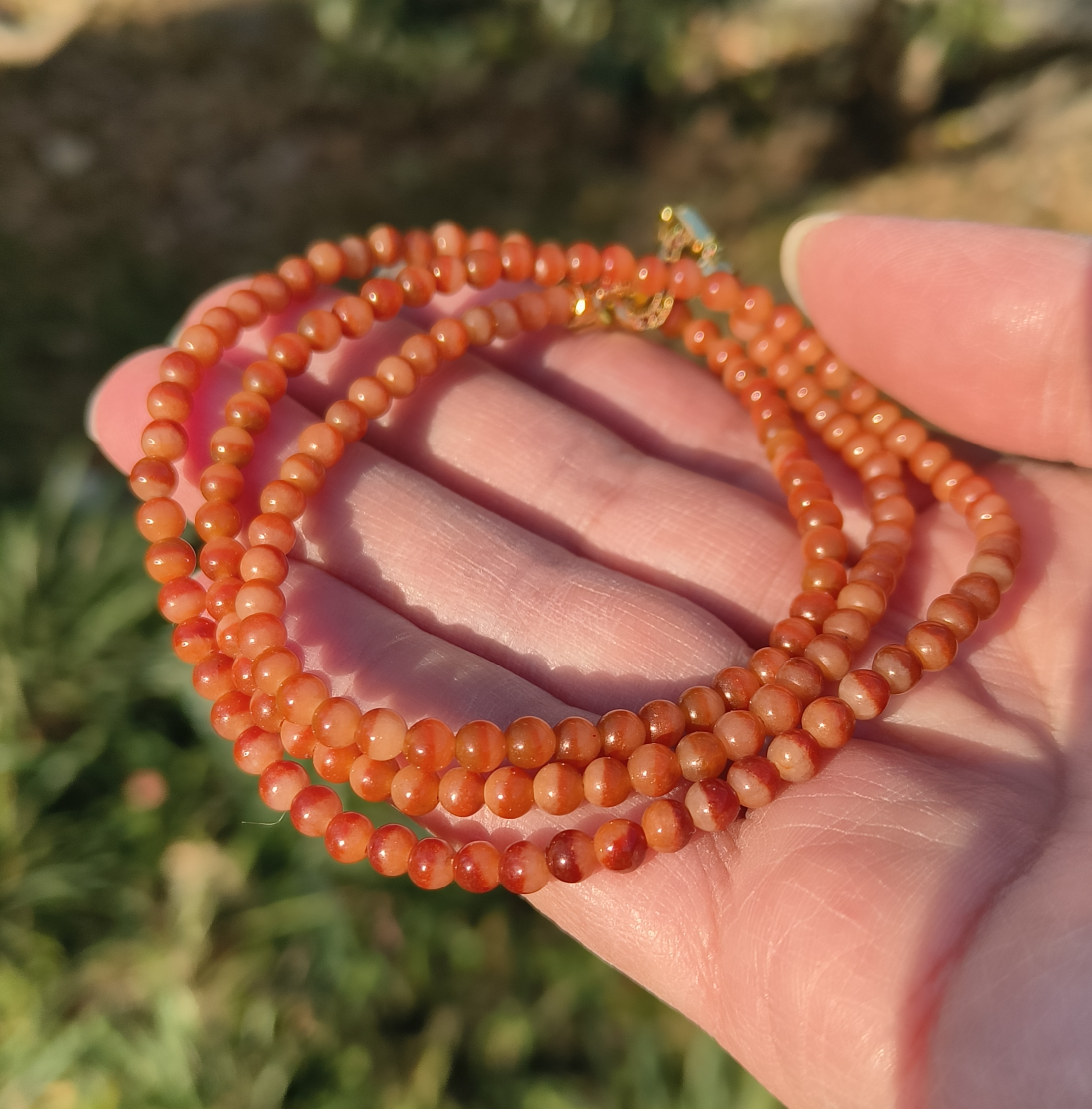 卡4mm红鸳鸯聚宝盆翡翠项链手链天然缅甸翡翠A货玉石159颗送证书