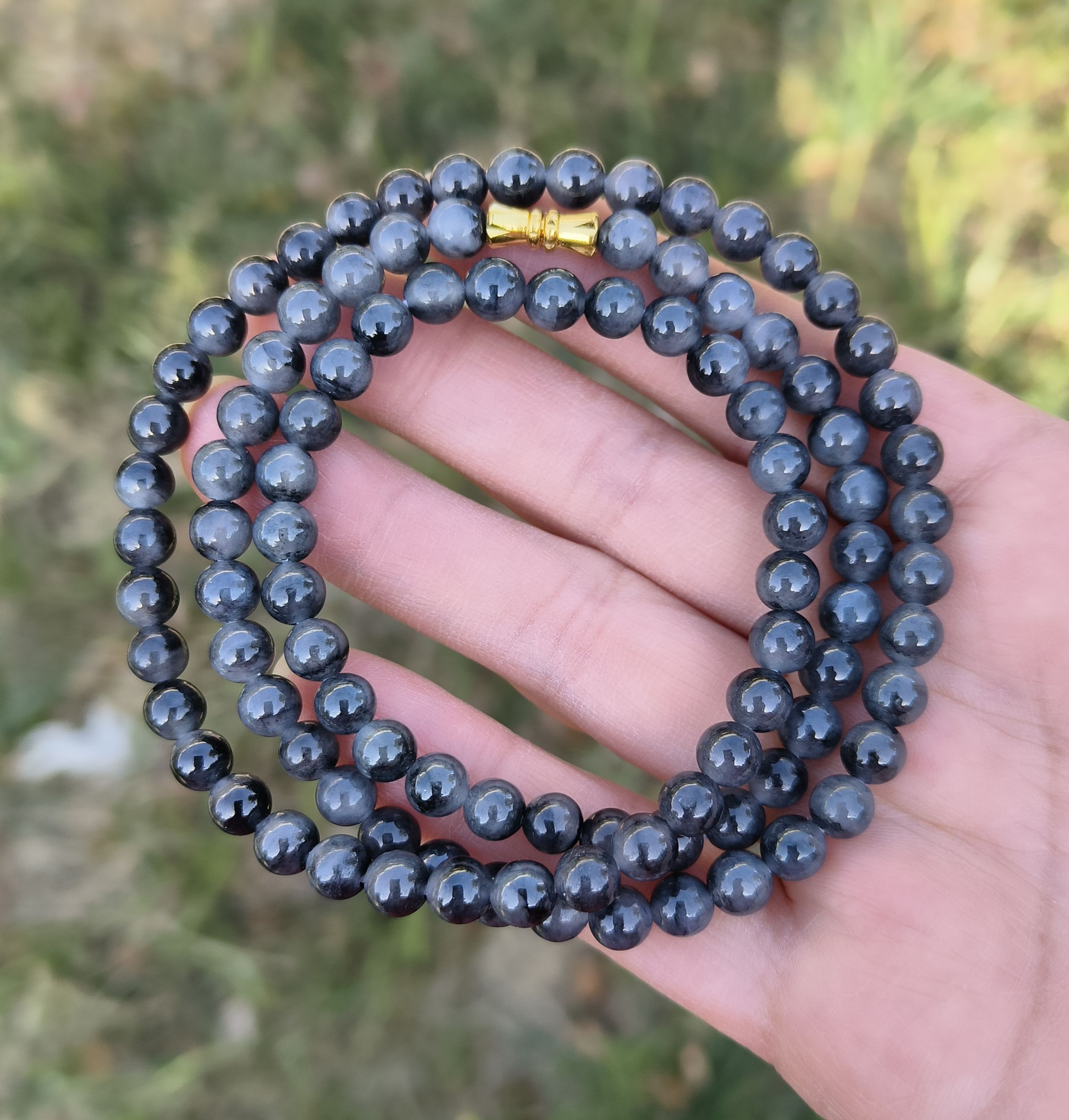 卡6.2mm冰胶黑乌鸡翡翠项链手链天然缅甸翡翠A货玉石100颗送证书