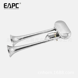 ebay 24v汽车喇叭鸣笛 亚马逊喇叭工厂 307双管琴音电控气喇叭
