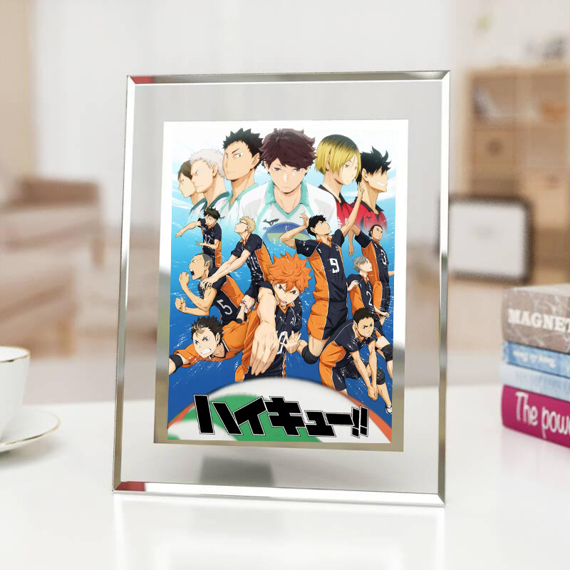 动漫排球少年水晶玻璃相框日向翔阳影山飞雄月岛萤周边宿舍桌摆件,模玩/动漫/周边/娃圈三坑/桌游,动漫水杯/居家/百货,淘宝优惠券,粉丝福利购,淘宝优惠卷