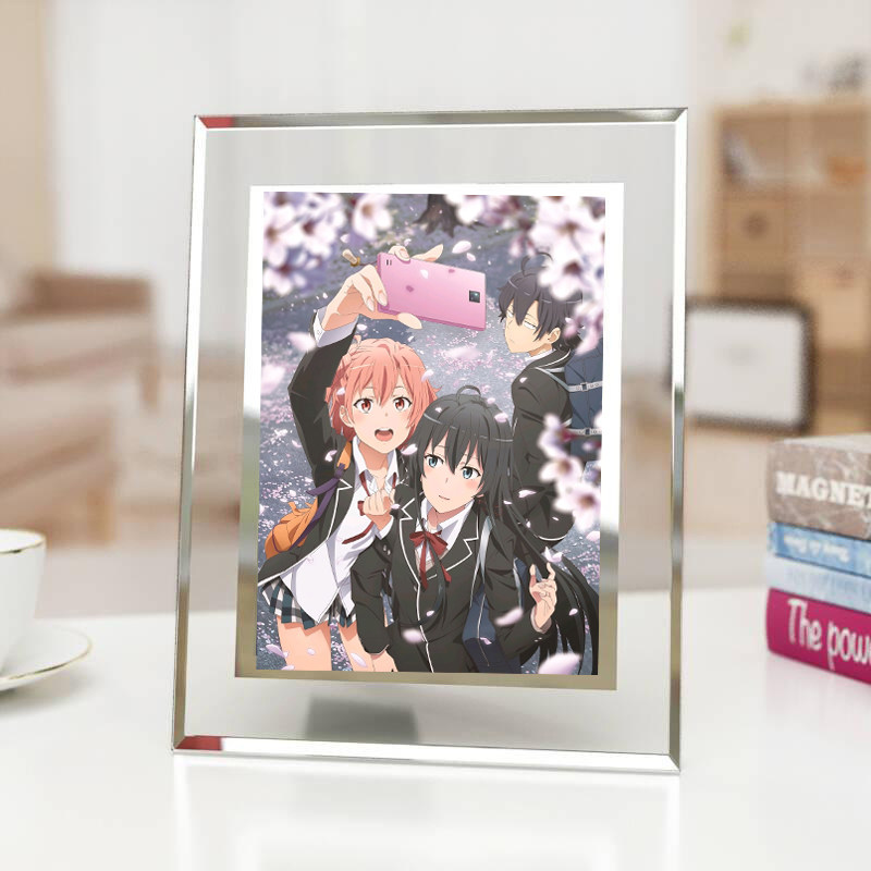 动漫我的青春恋爱物语水晶玻璃相框雪乃由比滨结衣宿舍桌子摆台架