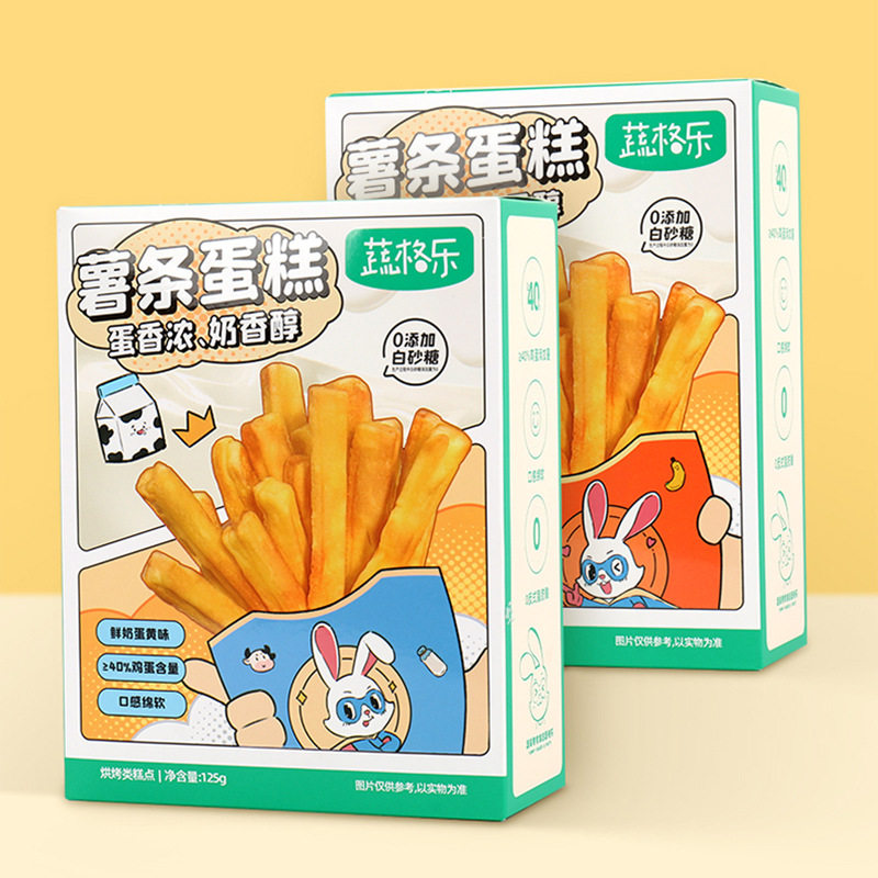 蔬格乐薯条蛋糕125g(5包)蛋黄香蕉味零食不添加白砂糖手指蛋糕