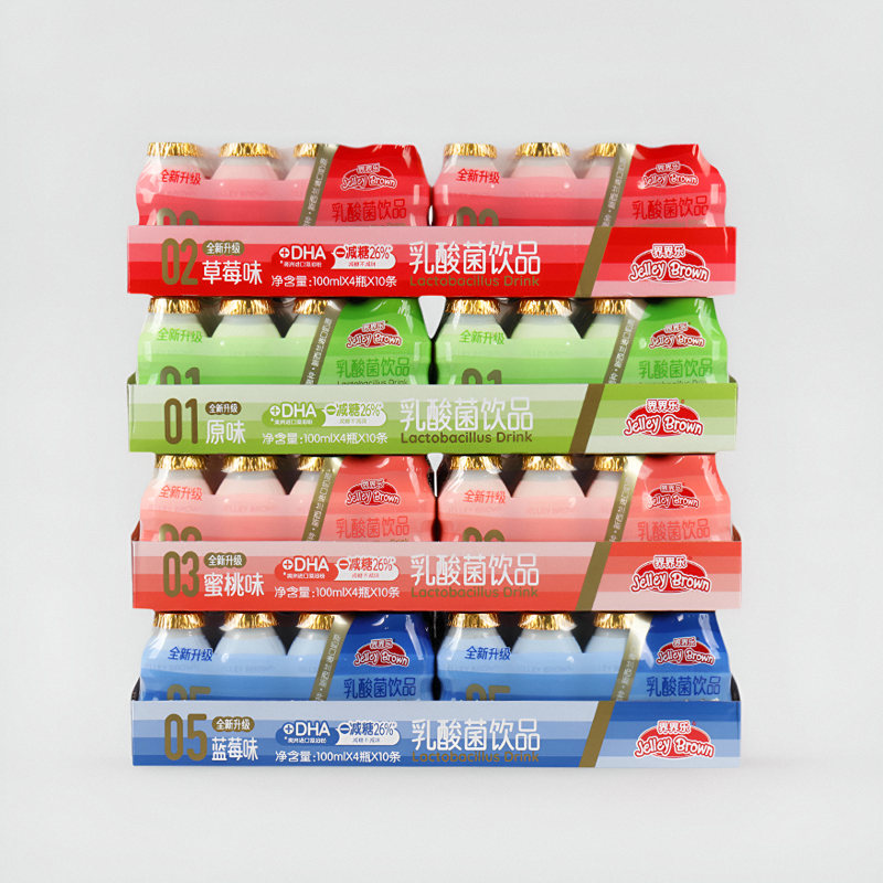 新日期界界乐乳酸菌儿童宝宝风味饮品原味草莓味网红饮料整箱40瓶