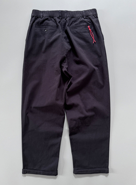 beams余文乐同款裤子 秋冬加厚微弹力好运红绳宽松锥形裤休闲裤男