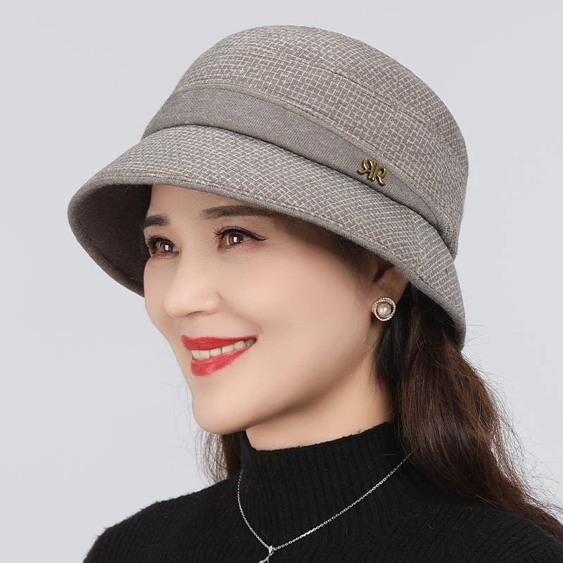 中老年妈妈帽子女秋冬保暖渔夫帽