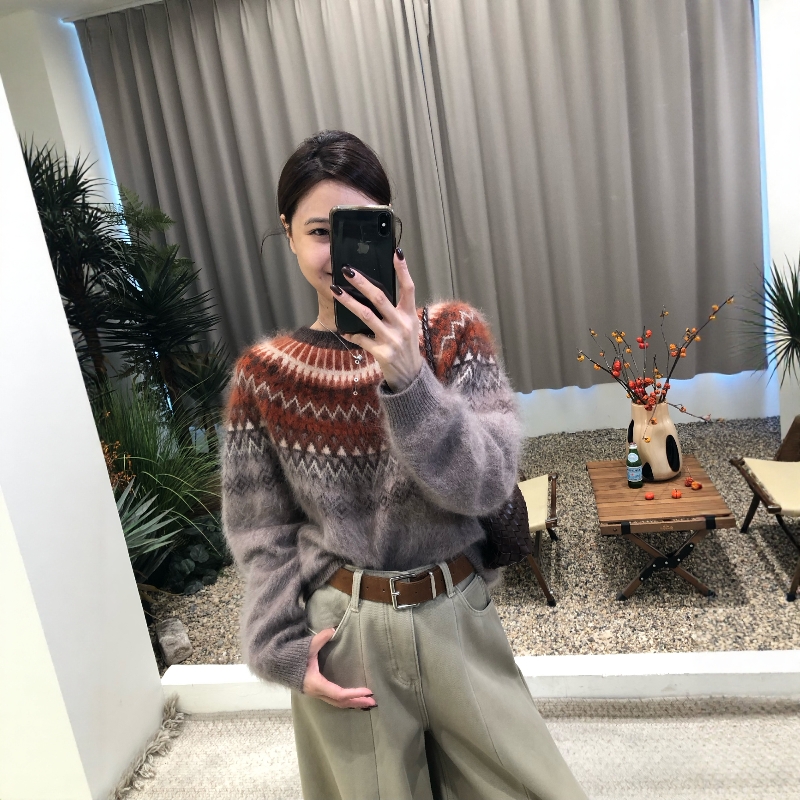 2025秋冬圆领绵羊毛山羊绒衫毛衣