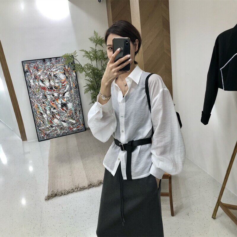 天丝亚麻宽松长袖衬衫女慵懒老钱风2026春夏季高级感新款防晒上衣