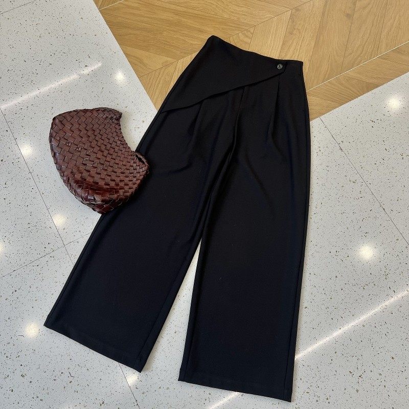 2026年春季新款设计感通勤时尚西装阔腿裤女宽松屁帘直筒休闲裤子,女装/女士精品,西装裤/正装裤,淘宝优惠券,粉丝福利购,淘宝优惠卷