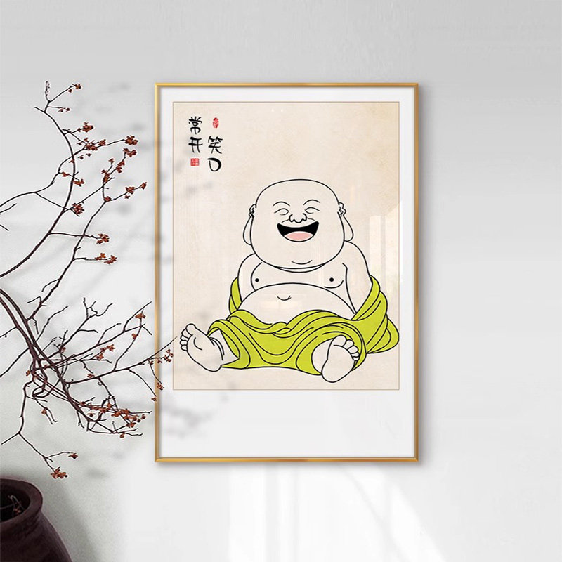 MAITREYA BUDDHA ZEN TEA ROOM 장식 그림 의미 좋은 거실 데스크탑 그림 소파 배경 그림 입구 교수형 그림 세로 버전