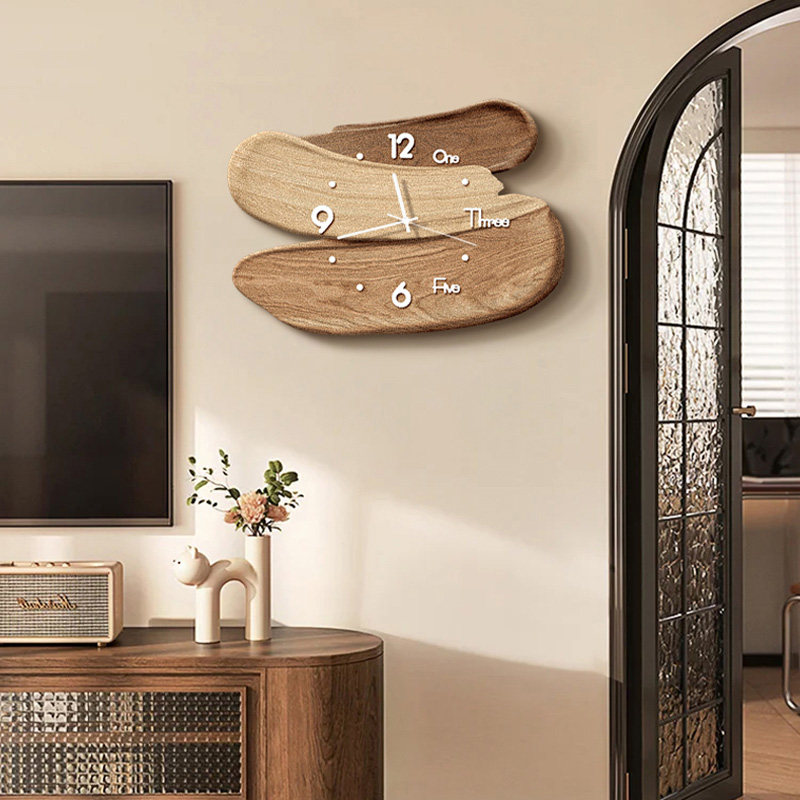 轻奢高级感钟表挂钟客厅电视背景