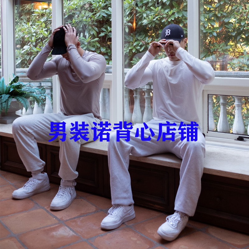 长袖男大码圆领休闲上衣潮t恤