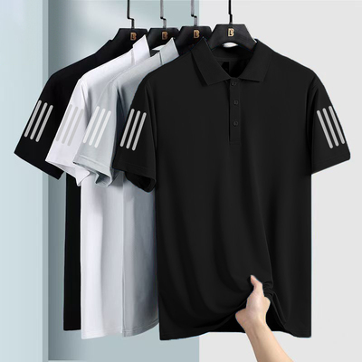 【速干Polo衫】冰丝夏季休闲POLO男士短袖翻领弹力清爽透气上衣