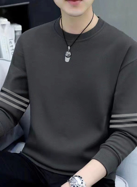 套头卫衣男春秋季2025新款青少年男款宽松黑色重磅无帽外套百搭