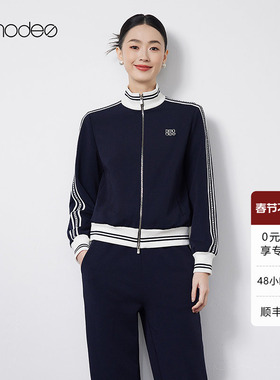 【商场同款】黛玛诗立领运动休闲外套秋宽松卫衣女短款MC06007251