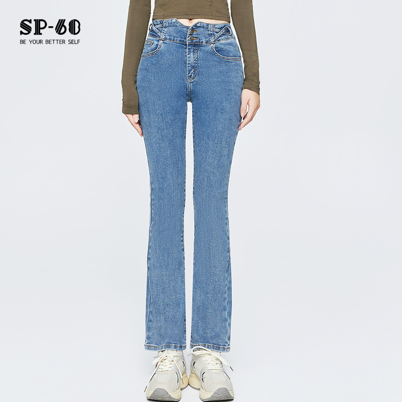 高腰牛仔2024秋季新款高弹SP-68