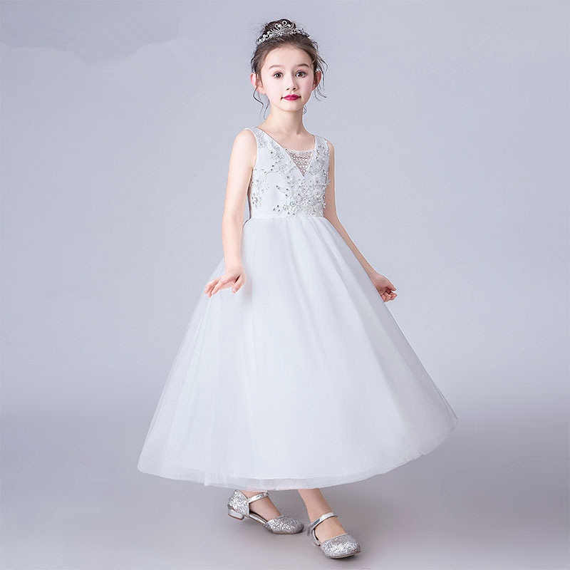 儿童礼服公主裙新款花童主持人钢琴演出服女童婚纱蓬蓬连衣裙夏款