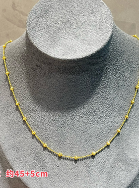 主播自留小众古法沙金蹦迪珠满天星拼接金属项链颈链