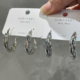 欧比雅比时尚 不规则车花金属耳圈闪亮气质925银针耳扣 外径约30mm