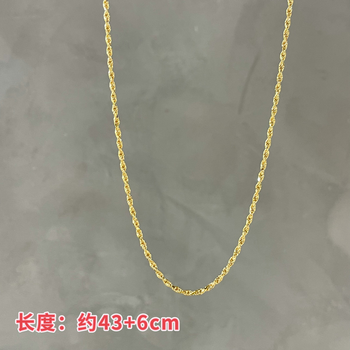 琪娅拉新款s925通体纯银重工立体麻花素链项链颈链~约1.7mm