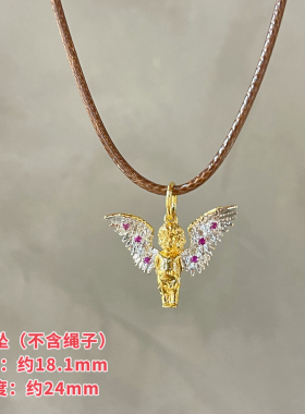 设计师重工琪娅拉925银微镶立体展翅小天使单独吊坠~约18.1*24mm