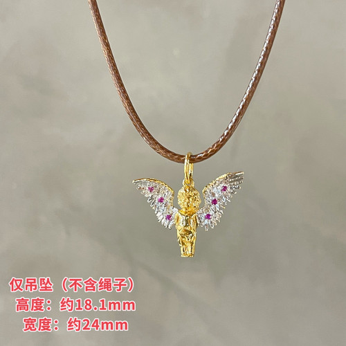 设计师重工琪娅拉925银微镶立体展翅小天使单独吊坠~约18.1*24mm