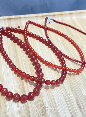 丽银新款天然红玛瑙项链