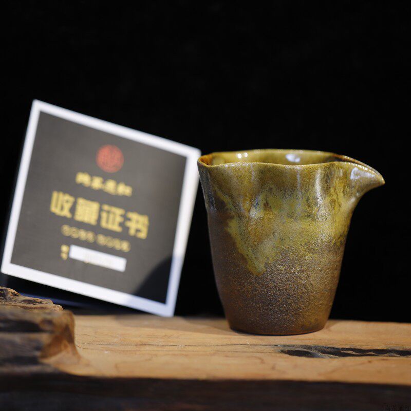通红古法柴烧窑公道杯分茶器功夫茶具配件细陶古法茶海泡茶均分杯_虎窝淘