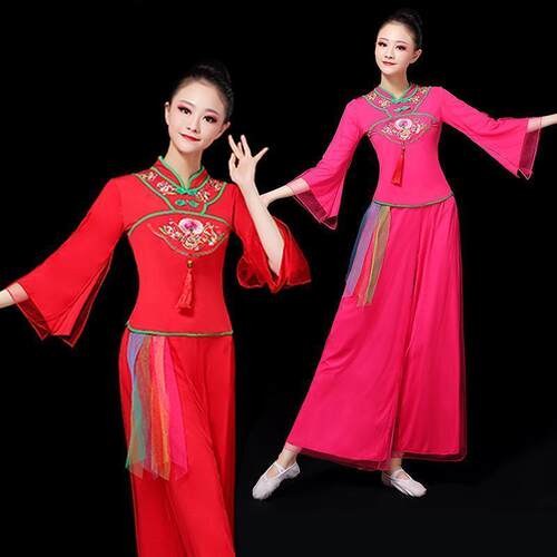 古典秧歌舞蹈服伞舞秋季