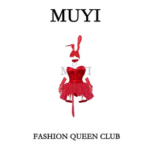 MUYI原创 酒吧夜店风gogo女团红色演出服性感女dj歌手同款打歌服