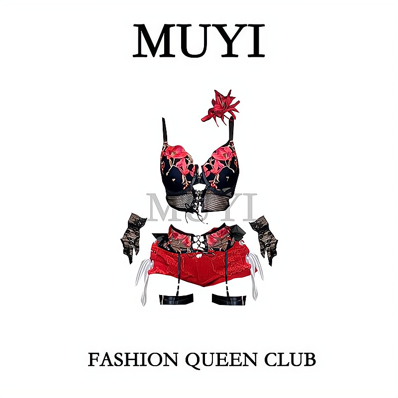 性感gogo红色蕾丝胸衣制服演出服