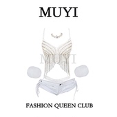 MUYI原创酒吧性感ds领舞服重工镶钻珍珠吊带性感gogo主题秀演出服