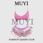 MUYI原创酒吧七夕心动粉色比基尼穿搭纯欲夜场女团gogo跳舞演出服