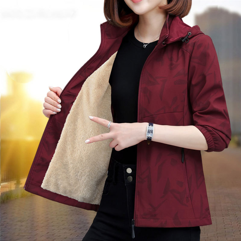 加绒加厚外套女秋冬2025冬季新款大码女装胖mm洋气百搭上衣厚夹克