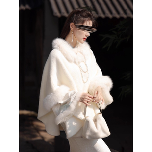 旗袍披肩外套留洋千金开衫斗篷新中式国风修身少女秋冬外搭