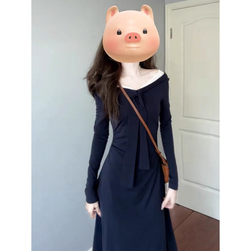 早秋新款法式长袖连衣裙