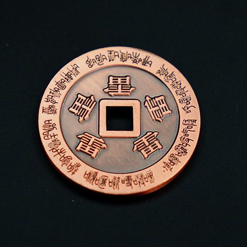 35MM黄铜版七星五雷铜钱红铜色青铜色厚重版五雷铜币吊坠