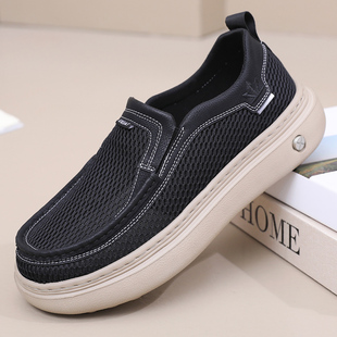 26夏季男鞋网面透气一脚蹬老北京布鞋软底轻便休闲布鞋舒适爸爸鞋