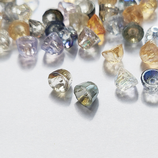 铃铛 6mm diy手工制作莲子花芯仿水晶珠子耳环材料玻璃饰品配件