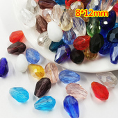 直孔水滴 手工串珠diy材料饰品发饰配件项链毛衣链水晶玻璃8 12mm