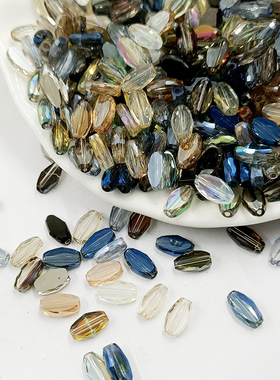 珠饰玻璃珠子 扁椭圆形diy手工自制项链手链饰品配件材料 4*8mm