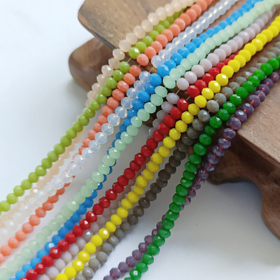 扁珠玻璃车轮材料仿水晶diy手工