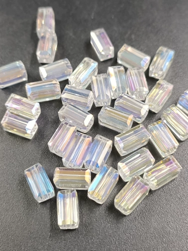 Стеклянные прямоугольные прозрачные бусины, аксессуар, серьги ручной работы, китайская шпилька, DIY