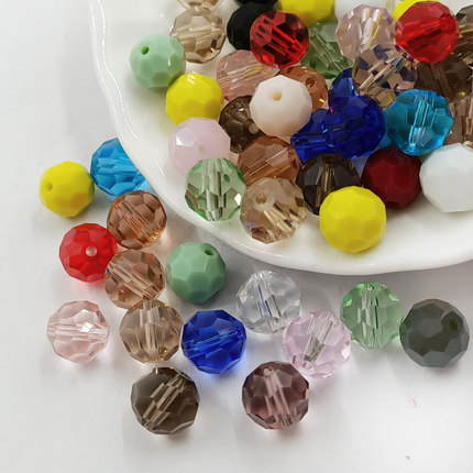 diy手工串珠配件材料 10mm32切面手链地球珠人造玻璃水晶散珠子