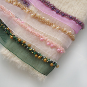 辅料饰品衣服裙边装 蕾丝花边 领子布料仿珍珠米珠手工钉珠diy 饰